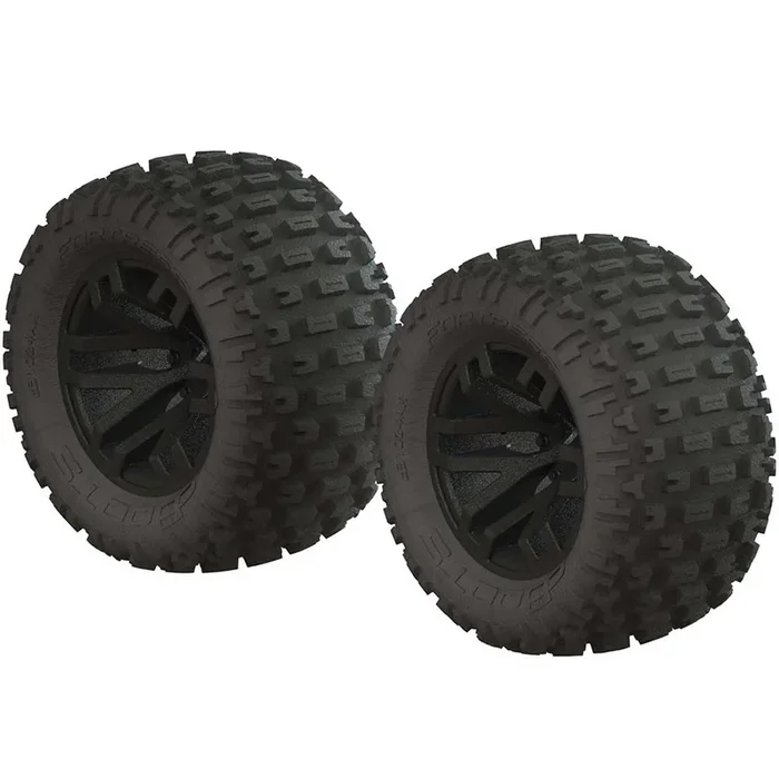 Arrma dBoots Fortress MT Tire Set Glued Blk (2)