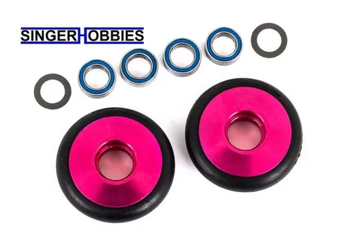 Traxxas 9461p Wheelie Bar Wheels Aluminum Pink-Anodized 5x8x2.5mm Bearings TRA1